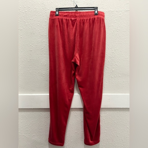 Rae Dunn Christmas Red Soft Velour "HO HO HO" Lounge Set Top:M Pants:L - Picture 7 of 8